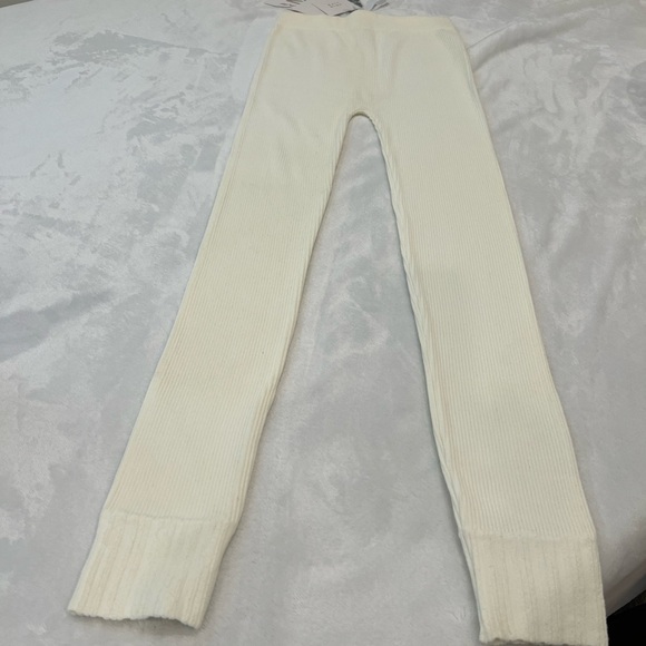 Zara Off-White Ribbed Pants - Picture 8 of 8